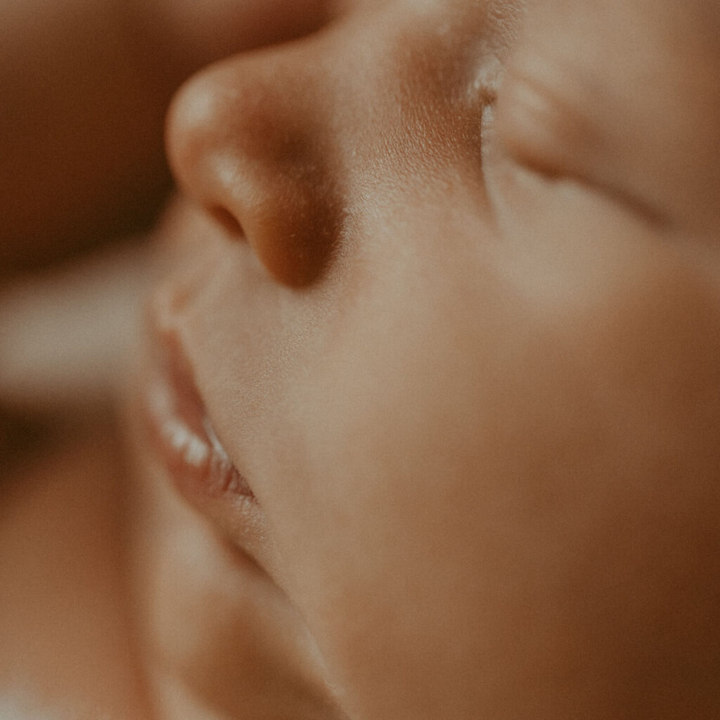 Macro photo od baby's nose.