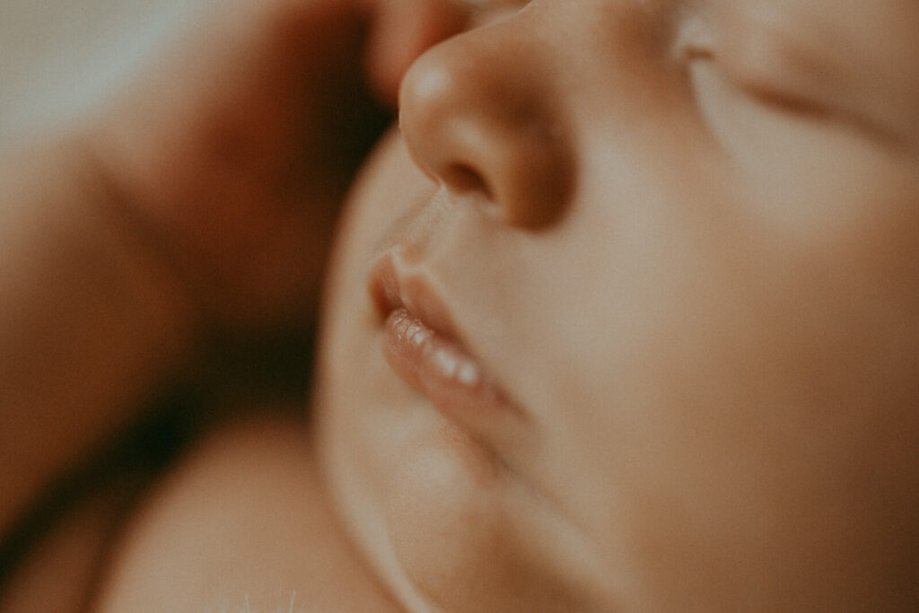 Macro photo of baby's lips.