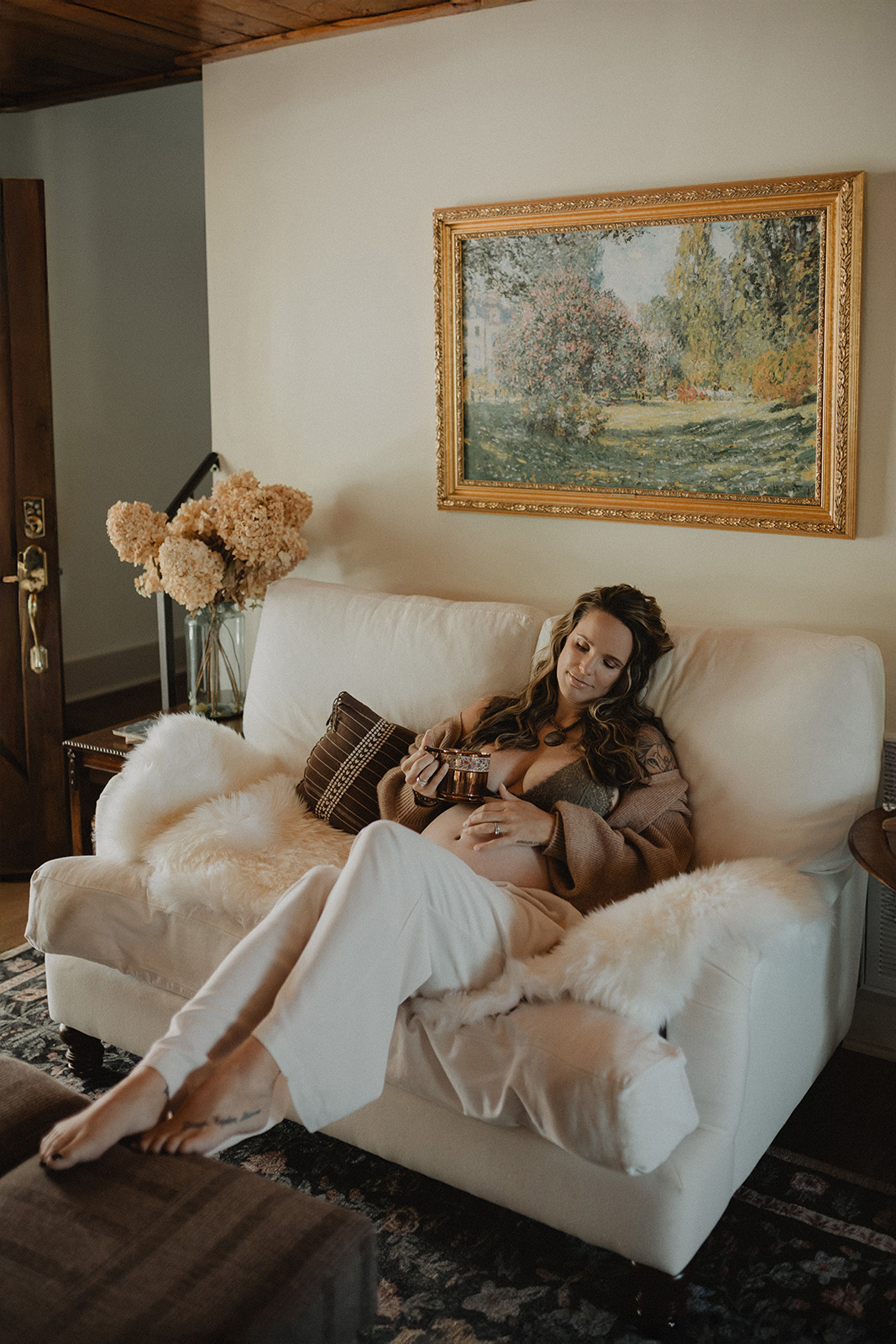 In-home maternity photo session in Raleigh, NC by Victoria Vasilyeva Photography